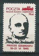 Poland SOLIDARITY (S621): Process Of Sixteen Jan Stanislaw Jankowski - Solidarnosc Vignetten