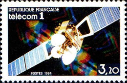 France Poste N** Yv:2333 Mi:2459 Satellite Telecom 1 (Thème) - Europe