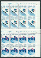 Italia 1970; Campionati Mondiali Di Sci Alpino. Serie Completa In Blocchi D’ Angolo Di 8 Francobolli = 2 Quartine - 1961-70:  Nuovi