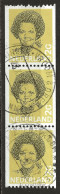 PAYS-BAS: Obl., N° YT 1184 X 3, Bande, TB - Usati