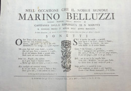 1756   SAN  MARINO SONETTO  SU MANIFESTO - ...-1877 Voorfilatelie
