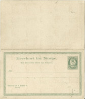 Norwegen P8, Ungebr. 6 öre Doppel Ganzsache M. Variante "zusätzl. Eckornament" - Lettres & Documents