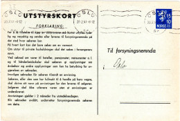 Norwegen 15+10 öre Rationierungs Ganzsache F. Haushaltswaren, Gebr. 1941 V. Oslo - Covers & Documents