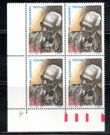 ITALIA REPUBBLICA ITALY REPUBLIC 1996 ALESSANDRO PERTINI CENTENARIO NASCITA BIRTH QUARTINA ANGOLO DI FOGLIO BLOCK MNH - 1991-00: Neufs