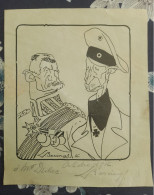 DESSIN CARICATURE DE BERINGS AVEC ENVOI AUTOGRAPHE OCTOBRE 1916 WWI - Tekeningen