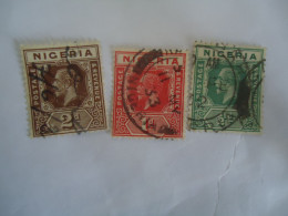 NIGERIA  USED  3  STAMPS KINGS  WITH  POSTMARK - Nigeria (...-1960)