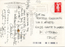 Philatelic Postcard With Stamps Sent From FRANCE To ITALY - Briefe U. Dokumente