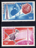 Gabon Serie 2v 1966 Airmail Conquest Of Space, Satellite MNH - Gabun (1960-...)
