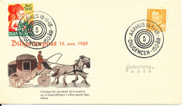 Denmark Cover Diligencepost For 150 Years Aarhus 18-11-1948 With Cachet And Christmas Seal - Cartas & Documentos