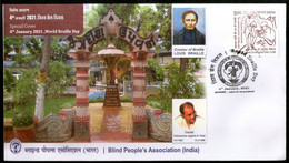 India 2021 World Braille Day Louis Braille Special Cover # 19246 - Andere & Zonder Classificatie