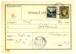 Slovakia Telegram Receipt With Additional Franking - Cartas & Documentos