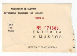 TIKECT ENTRADA -  PATRONATO NACIONAL DE MUSEOS - TOLEDO - Tickets - Vouchers