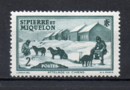 SAINT PIERRE ET MIQUELON N° 167   NEUF SANS CHARNIERE COTE  0.75€   ATTELAGE CHIEN ANIMAUX - Nuevos