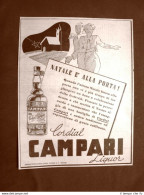 Pubblicità D'epoca Del 1940 Cordial Campari Liquor Natale è Alla Porta! - Sonstige & Ohne Zuordnung