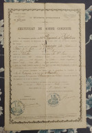 ARMEE CERTIFICAT DE BONNE CONDUITE 42 Eme REGIMENT D'INFANTERIE BELFORT 1897 GENEALOGIE BASANJON CUVE HAUTE SAONE - Documenti