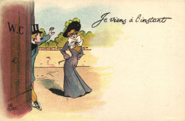 Delcampe - PC ARTIST SIGNED, LION, JE VIENS Á L'INSTANT, Vintage Postcard (b52588) - Lion
