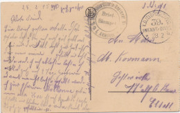 Deutsche Feldpost 1 Weltkrieg - 39 Inf. Div. 28-2-1915 - Karte Ostende - Feldpost (Portofreiheit)