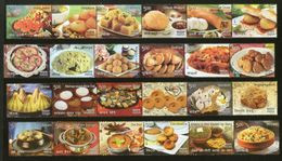 India 2017 Indian Cuisine Regional Festival Foods Meals 24v Se-Tenant MNH - Food