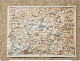 Carta Geografica O Cartina Del 1939 Firenze S.Lorenzo M.Falterona Toscana T.C.I. - Carte Geographique