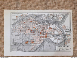 Carta Geografica Pianta O Piantina Del 1939 La Città Di Ascoli Piceno Marche TCI - Carte Geographique