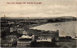 PC INDIA BOMBAY VIEW FROM MALABAR HILL, Vintage Postcard (b52815) - India