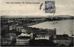 PC INDIA BOMBAY VIEW FROM MALABAR HILL, Vintage Postcard (b52812) - Inde