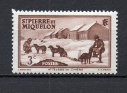 SAINT PIERRE ET MIQUELON N° 168   NEUF SANS CHARNIERE COTE  0.75€   ATTELAGE CHIEN ANIMAUX - Nuovi