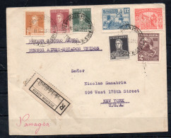 ARGENTINE - 1929  - PANAGRA REGISTERED  AIRMAIL COVER  TO NEW YORK  - Posta Aerea