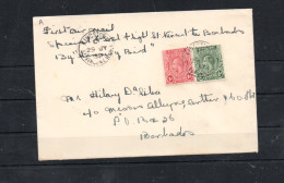 ST VINCENT - 1932- HUMMING BIRD FIRST FLGHT COVER TO BARBADOS WITH BACKSTAMPS, LETTER INSIDE SCARCE ITEM - St.Vincent (...-1979)