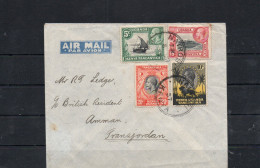 K.U.T -1937 -  AIRMAIL COVER NAIROBI TO AMANN, TRANSJORDAN WITH  BACKSTAMPS - Kenya, Uganda & Tanganyika