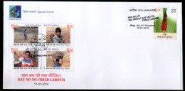 India 2015 Say No To Child Labour Flowers KARNAPEX Bangalore Special Cover # 18108C Inde Indien - IAO