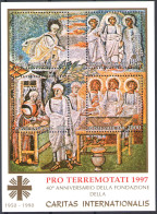 1997 Vaticano, Foglietto Soprastampa In Rosso "Pro Terremotati 1997" Foglietto N. 18 MNH ** - Blocchi E Foglietti