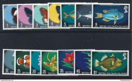 1972 BRITISH SOLOMON, Yv 213/227 15 Valori MNH** - Papillons