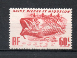 SAINT PIERRE ET MIQUELON N° 329  NEUF SANS CHARNIERE COTE  2.00€   POISSON ANIMAUX - Unused Stamps