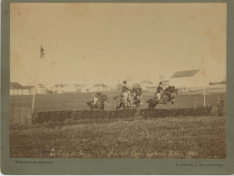 Photo De Jean Delton  Steeple Chase Militaire à La Croix De Berny, Photo Albuminée Du 19 ème Siècle En 1889 - Sport