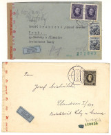 Slovakia Two Air CVRs Sent To Protectorate Bohemia-Moravia #2 - Lettres & Documents