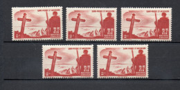 SAINT PIERRE ET MIQUELON N° 334  CINQ EXEMPLAIRES  NEUF SANS CHARNIERE COTE  10.00€     MER CROIX - Unused Stamps