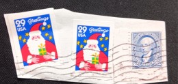 DM)1994, FRAGMENT OF LETTER WITH CHRISTMAS STAMPS, STICKERS, 2 C, THOMAS MADISON, 1751-1836, XF - Christmas Island