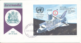 Grenada FDC 15-12-1992 Souvenir Sheet International Space Year With Cachet - Grenada (1974-...)