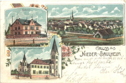 Gruss Aus Nieder-Saulheim - Litho - Alzey