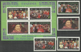 Tanzania 1987 Year, Set + Block Mint Stamps MNH(**) Royal - Tanzania (1964-...)