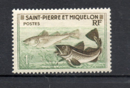 SAINT PIERRE ET MIQUELON N° 354   NEUF SANS CHARNIERE COTE  1.00€     POISSON ANIMAUX FAUNE - Unused Stamps