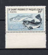 SAINT PIERRE ET MIQUELON N° 355   NEUF SANS CHARNIERE COTE  1.50€     POISSON ANIMAUX FAUNE - Unused Stamps