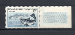 SAINT PIERRE ET MIQUELON N° 355   NEUF SANS CHARNIERE COTE  1.50€     POISSON ANIMAUX FAUNE - Nuevos