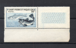 SAINT PIERRE ET MIQUELON N° 355   NEUF SANS CHARNIERE COTE  1.50€     POISSON ANIMAUX FAUNE - Neufs