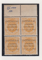 Zweden Michel-cat. 58 In Blok Van 4 Met Zwarte Privé-opdruk Voor Postzegeltentoonstelling Gothia 61 - Unused Stamps