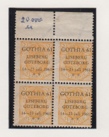 Zweden Michel-cat. 58 In Blok Van 4 Met Zwarte Privé-opdruk Voor Postzegeltentoonstelling Gothia 61 - Unused Stamps