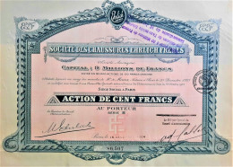 Société Des Chaussures Ehrlich Frères - Action De 100 Francs - 1923 - Paris - Sonstige & Ohne Zuordnung