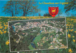 43 - Le Chambon Sur Lignon - Vue Générale Aérienne - Blasons - CPM - Voir Scans Recto-Verso - Le Chambon-sur-Lignon