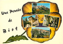 06 - Biot - Une Pensée De Biot - Multivues - Fleurs - CPM - Carte Neuve - Voir Scans Recto-Verso - Biot